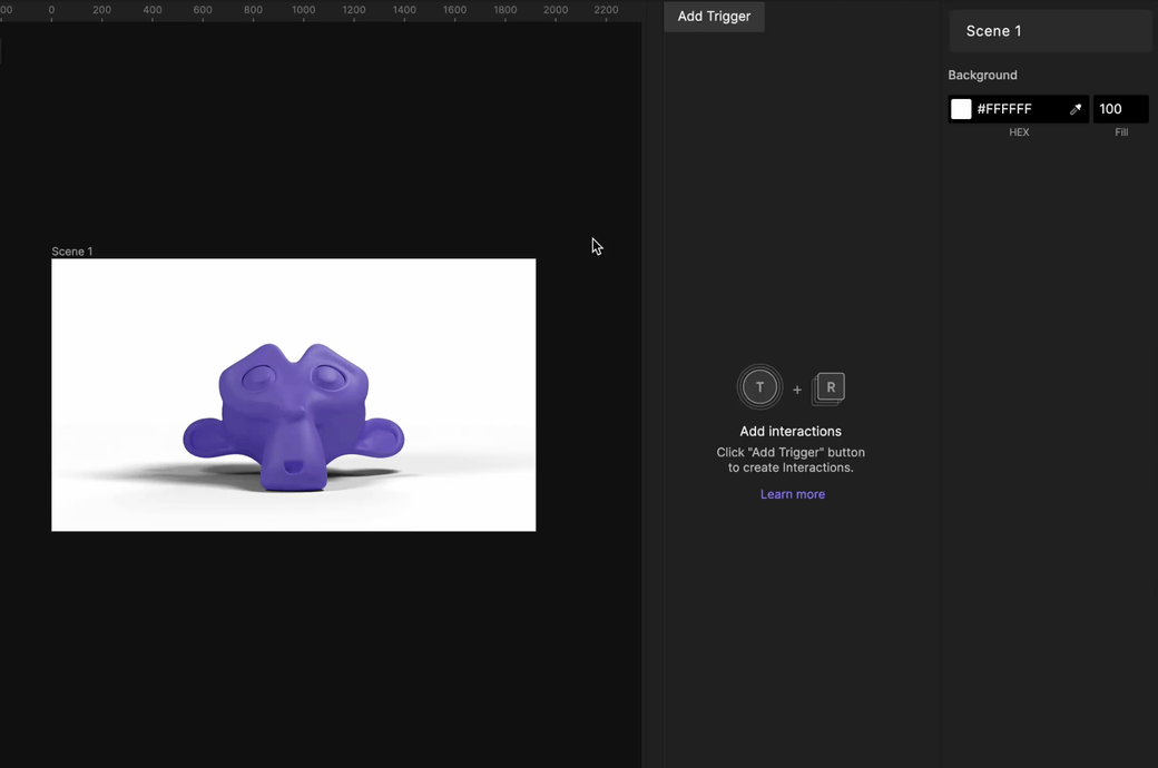 将 3D 渲染中的每一帧应用到联动触发动作和不透明度反应动作上。