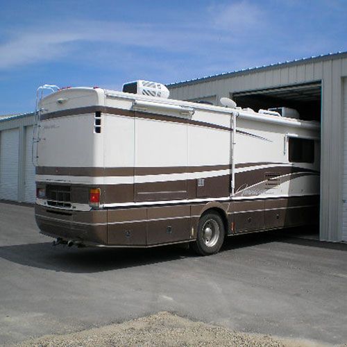 RV Being Placed in a Storage Container | Idaho Storage Connection