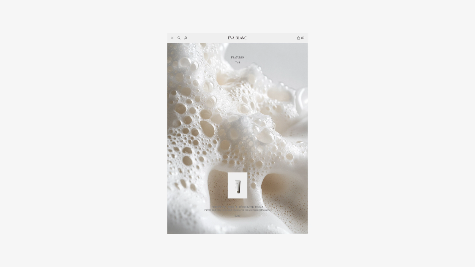 Voyage cleanser product card on foam
