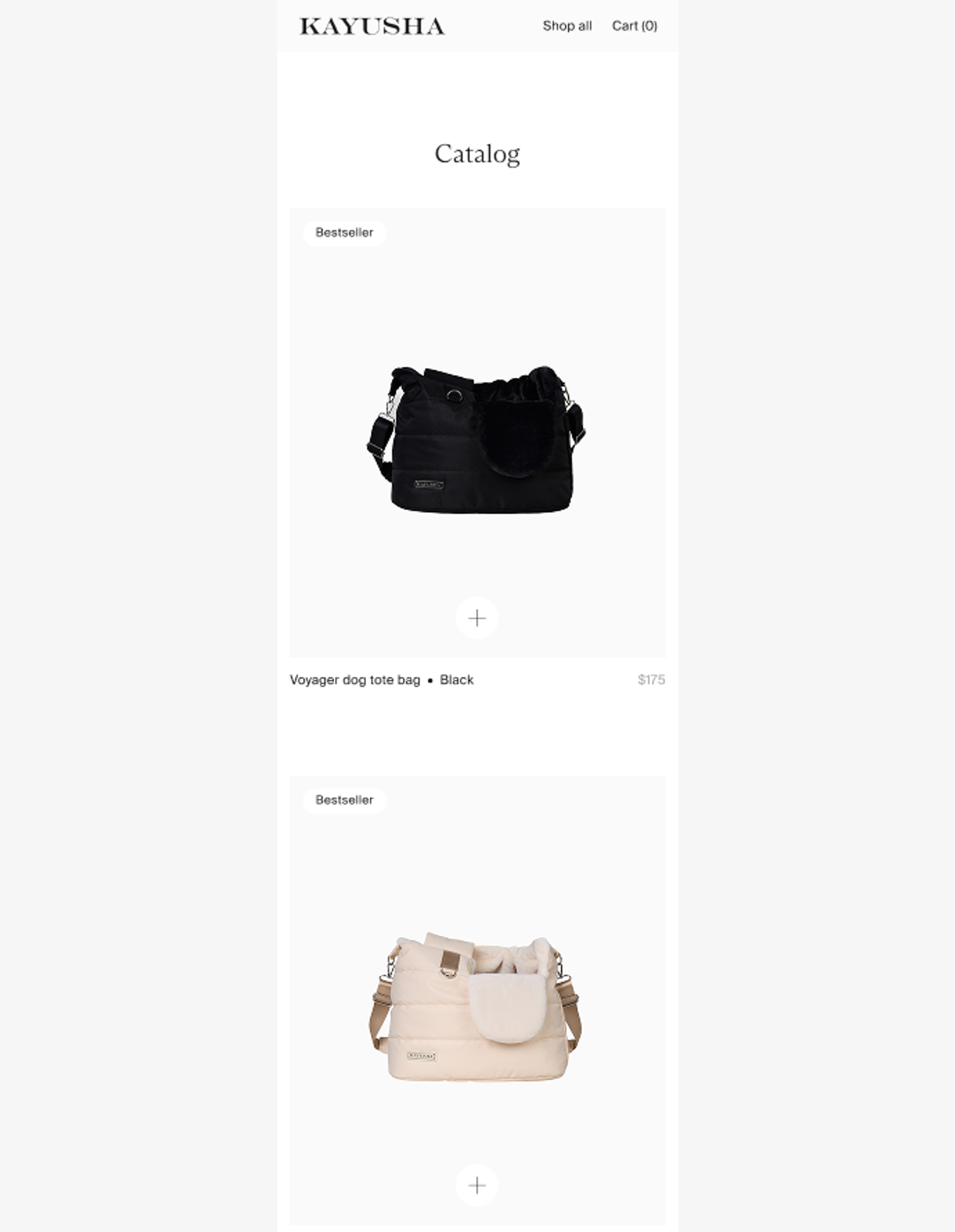 Mobile catalog — Voyager dog tote bag