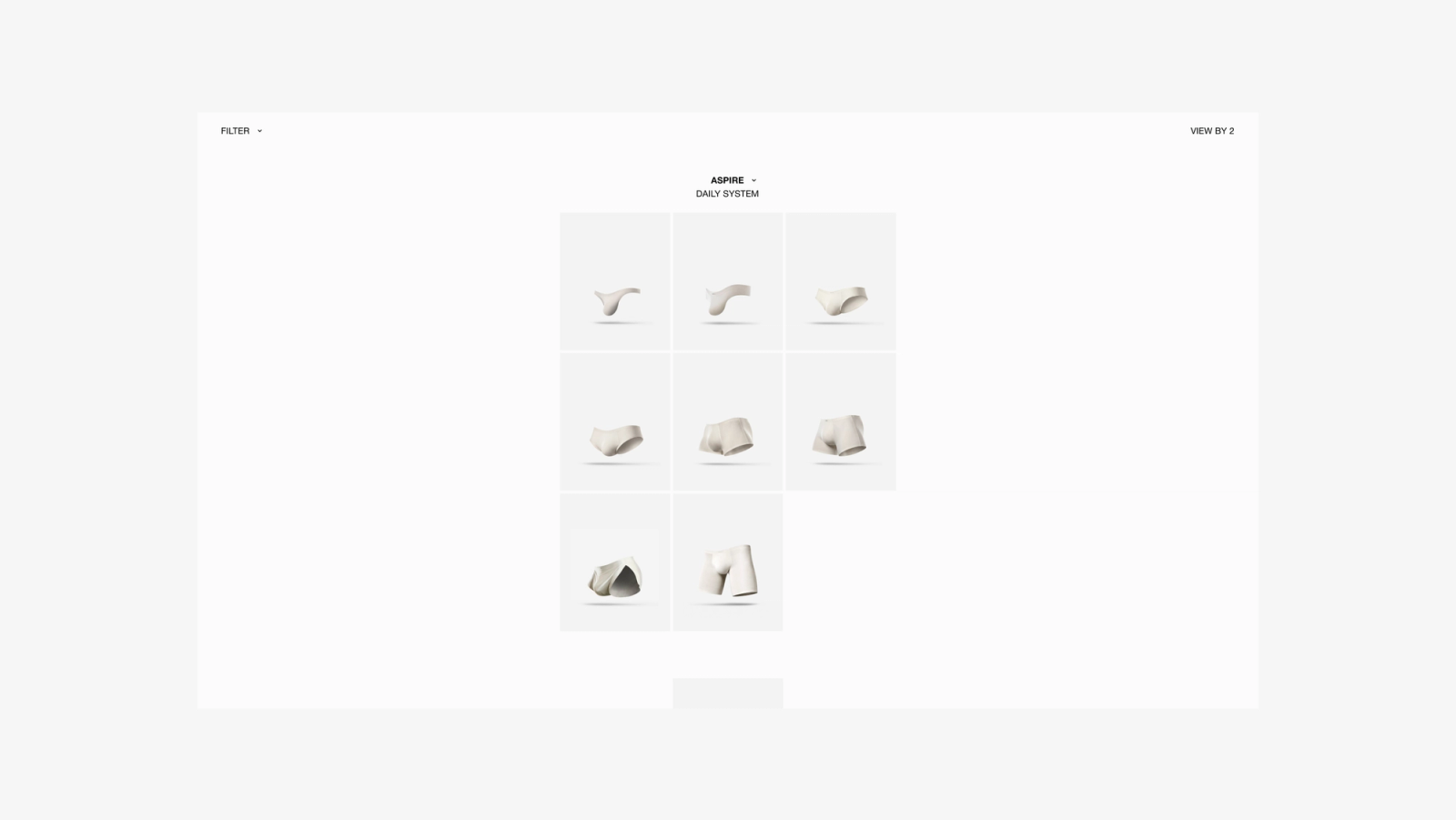 Aspire daily system — product grid