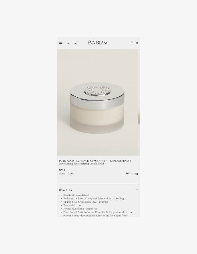 Mobile product detail — Pure Gold Radiance