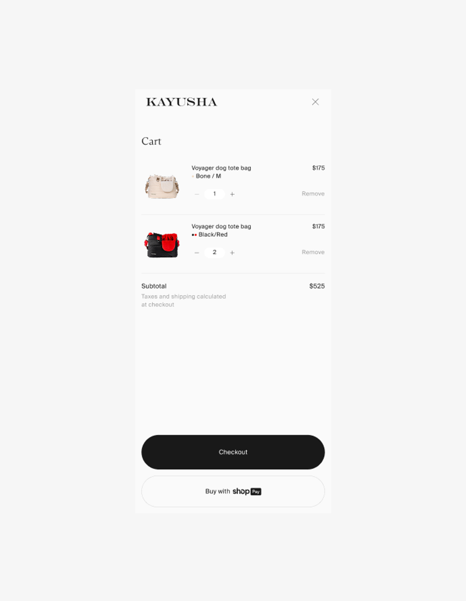 Mobile cart — Kayusha checkout