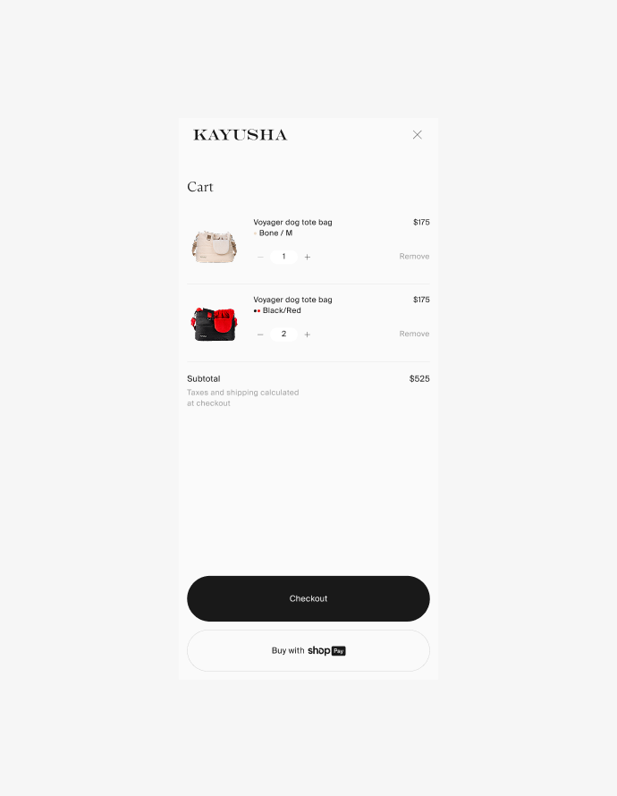 Mobile cart — Kayusha checkout