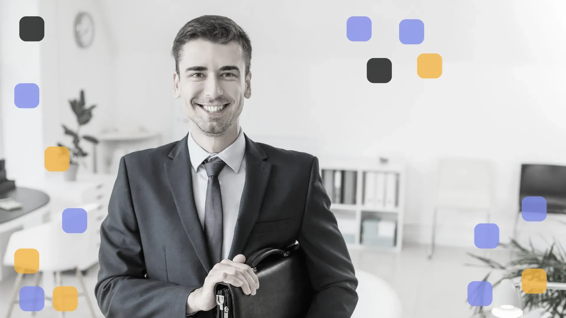 Successful banker smiling