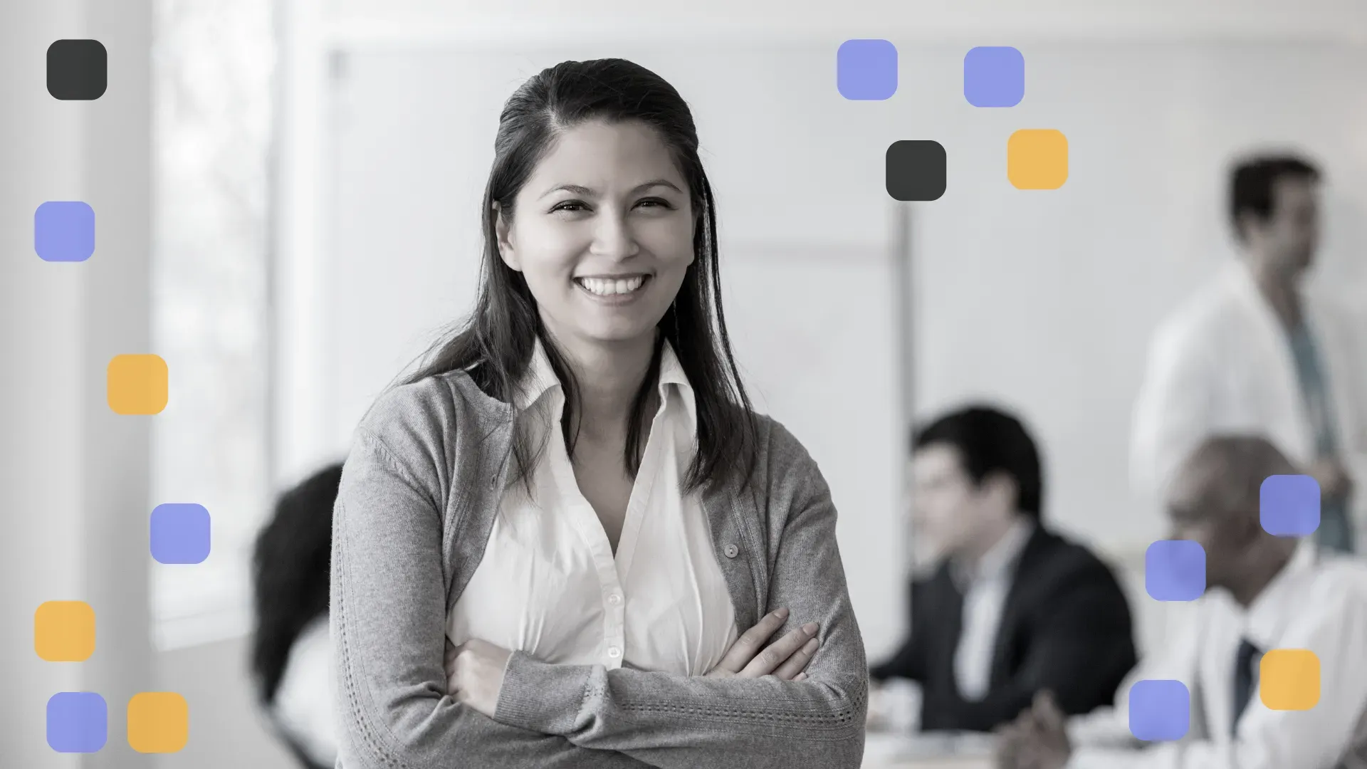 Smiling administrator worker