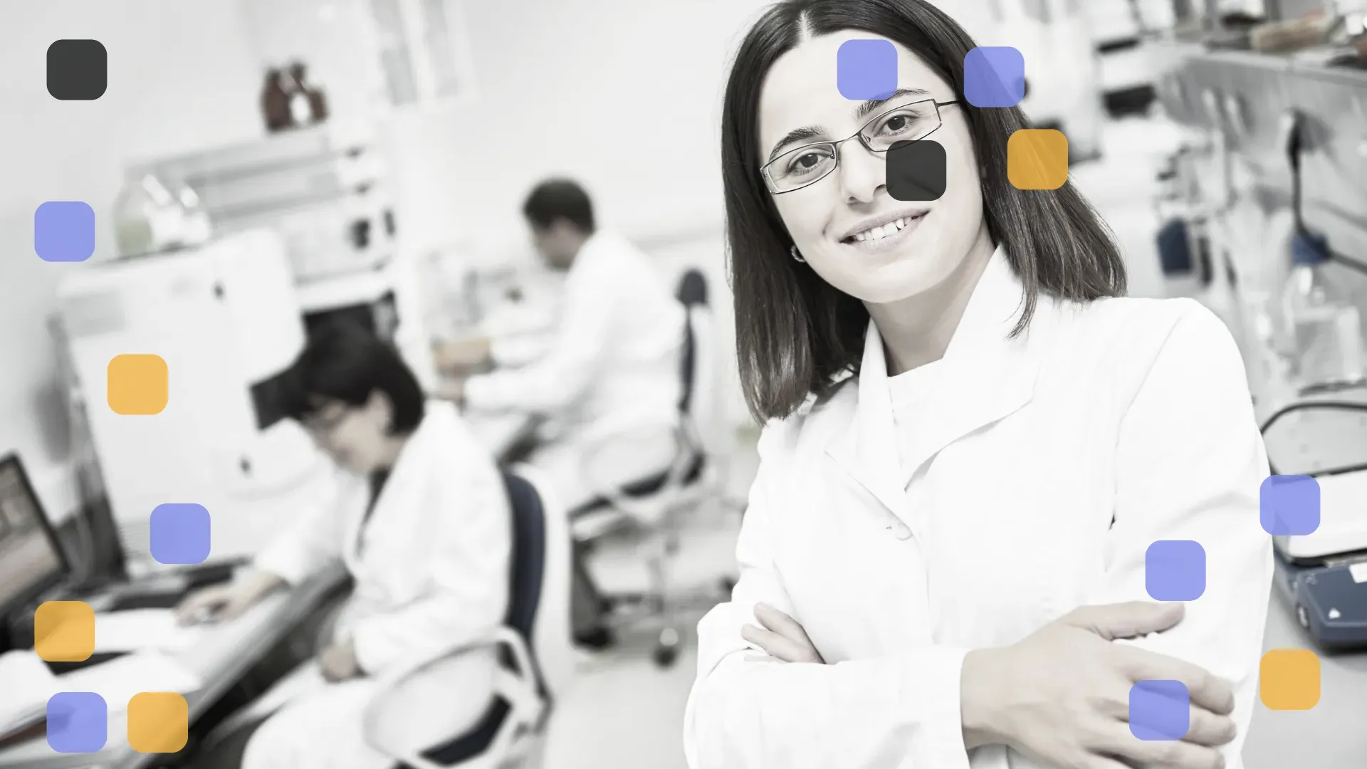 Smiling scientiest in lab