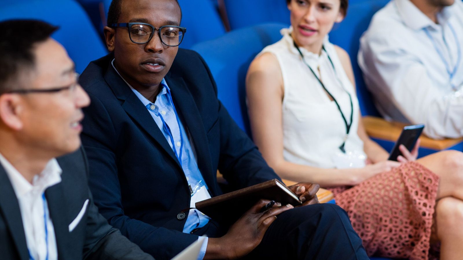 Business executives participating in a meeting