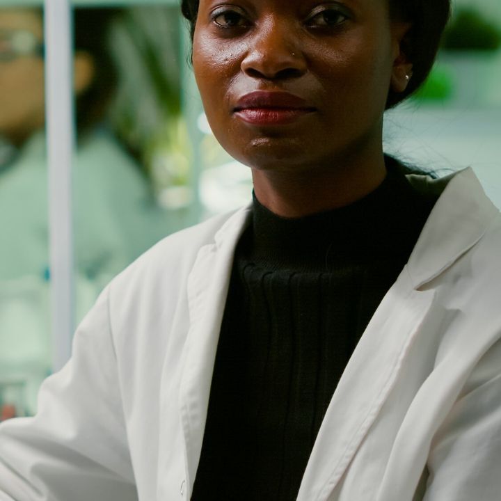 Portrait of an African laboratory professional at work