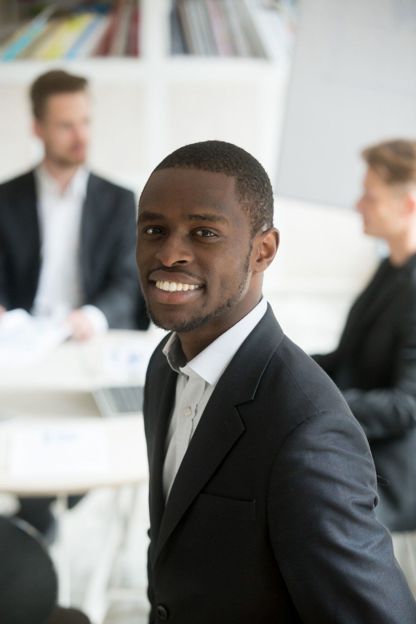Portrait of an African business executive in a suit
