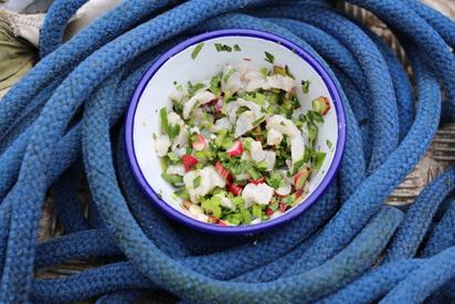 RECIPE Hugh’s ceviche with rhubarb and radishes