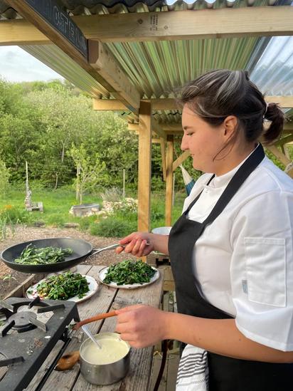 RECIPE Val’s smoked cream with seasonal greens