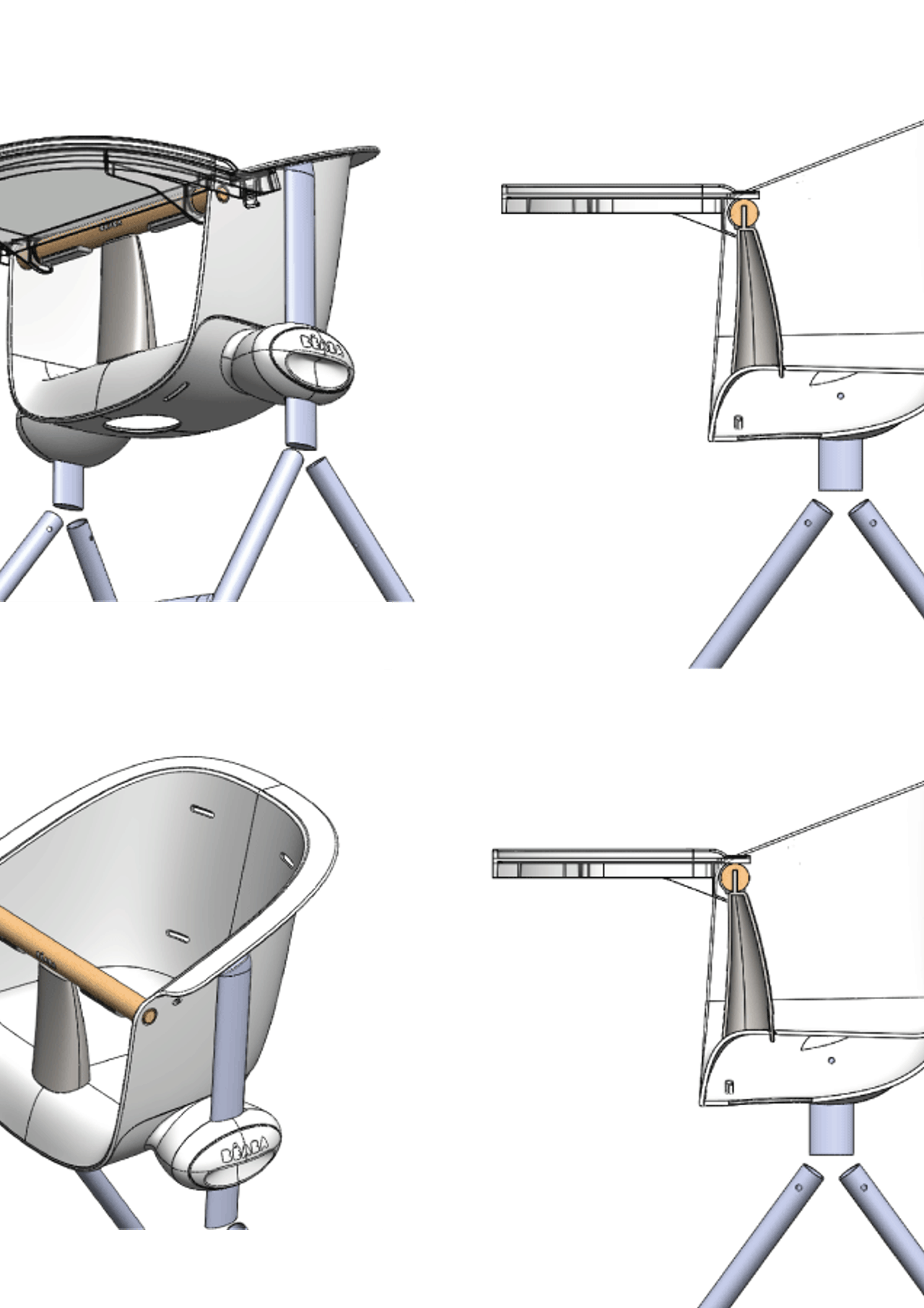 Product design studio Lyon France expert in home appliance 3D modeling Beaba chair Up&Down
