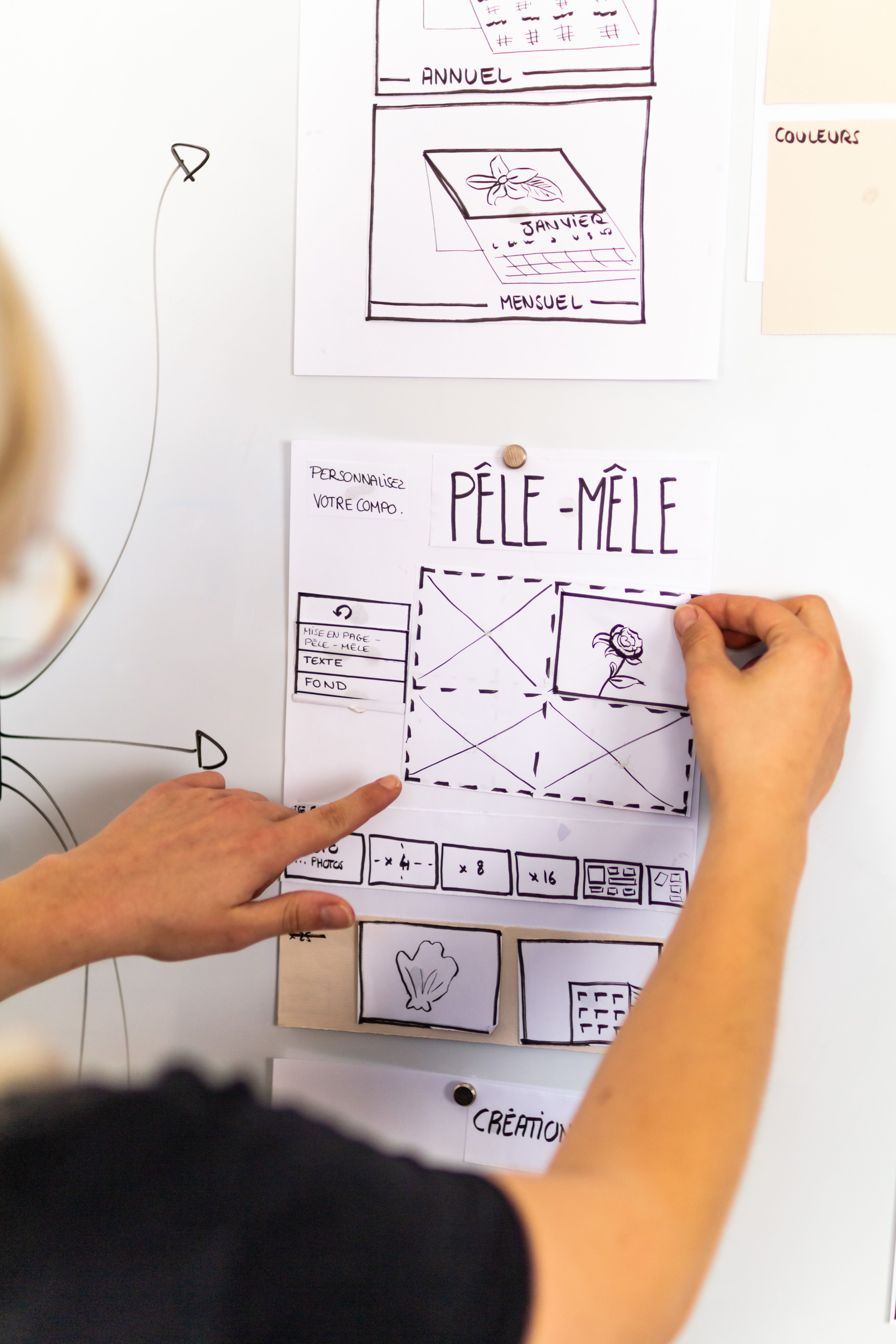 UX/UI design studio Montpellier France, paper wireframe Speedlab