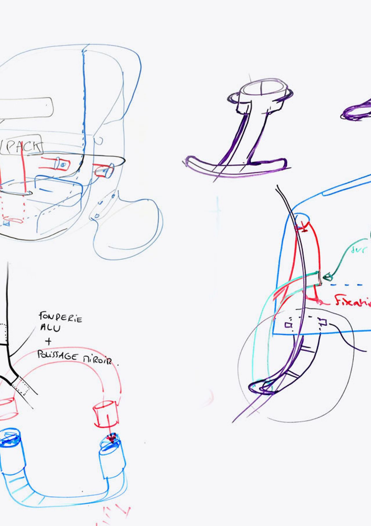 Product design studio Lyon France expert in home appliance sketch Beaba chair Up&Down