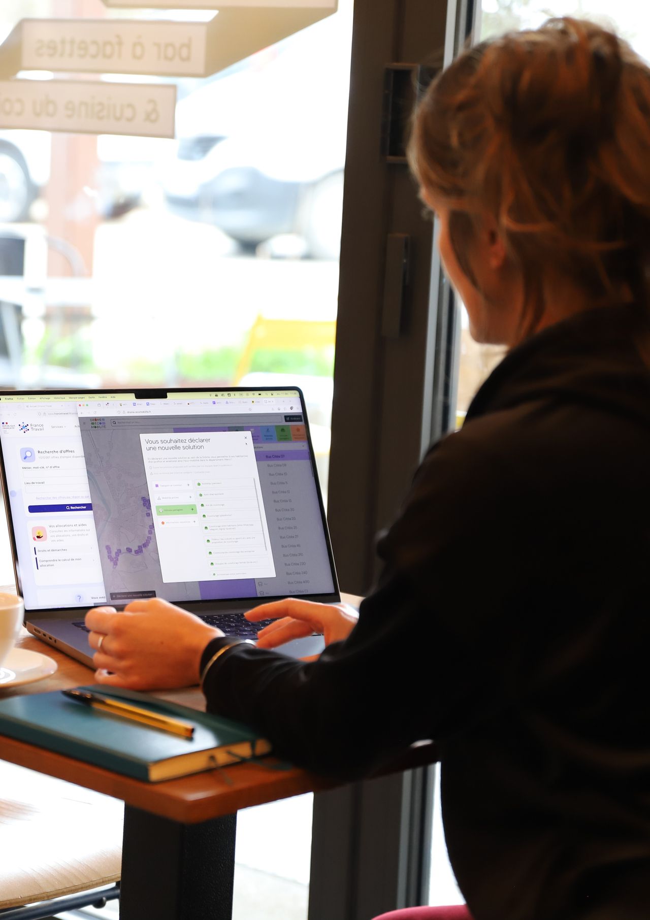 Agency designer UX/UI Crest mobility expert exemple cafe Drome écomobilité