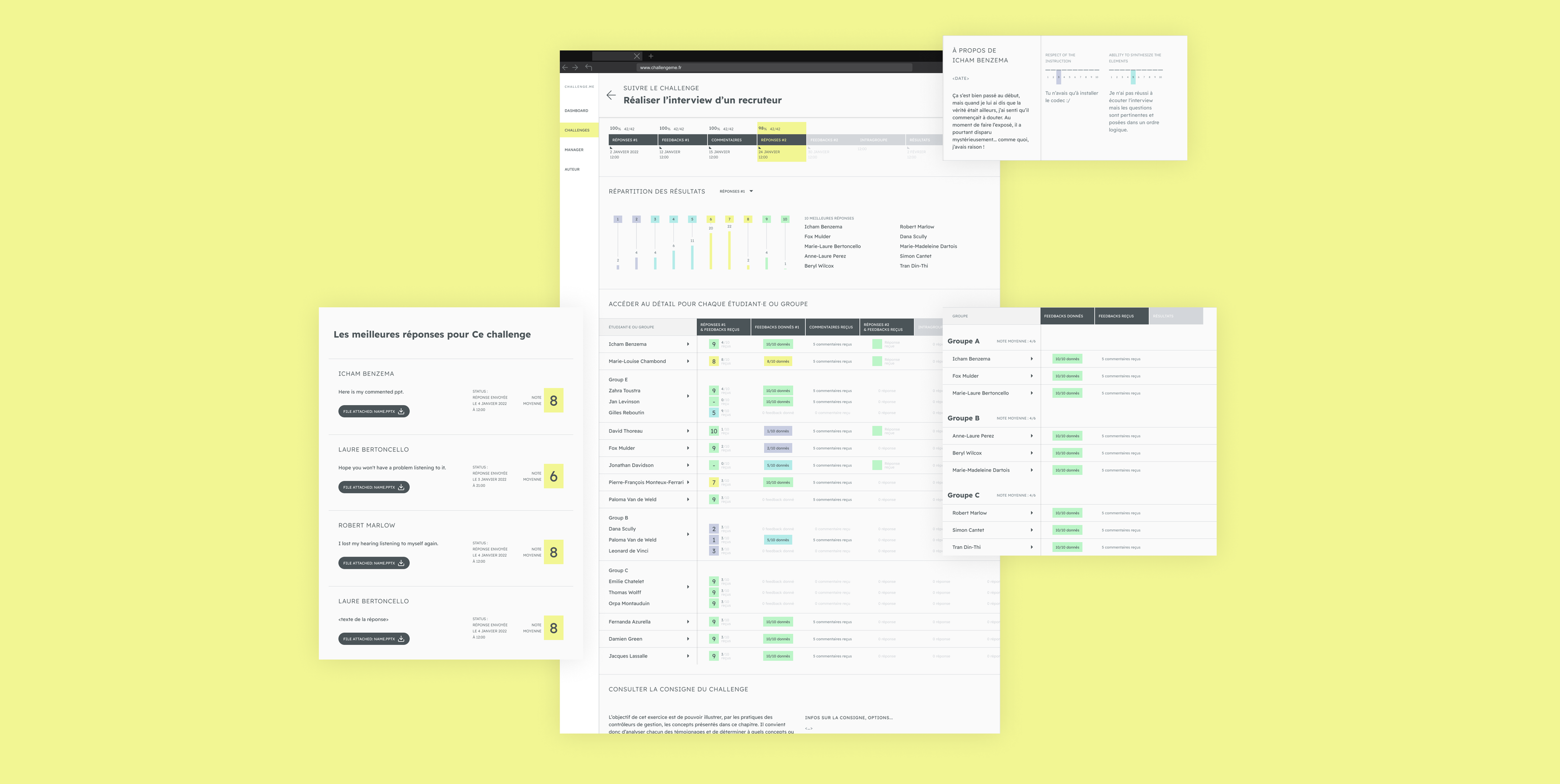 Agence design UI Montpellier expert en technologie éducative wireframe ChallengeMe