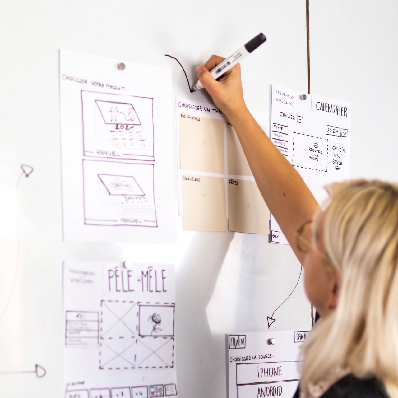 Agence design UI Montpellier wireframe papier Speedlab