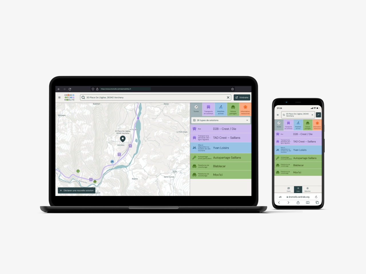 agence design UX/UI Crest expert en mobilité maquette responsive Drome écomobilité