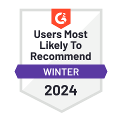 G2 Most Likely to Recommend Winter 2024