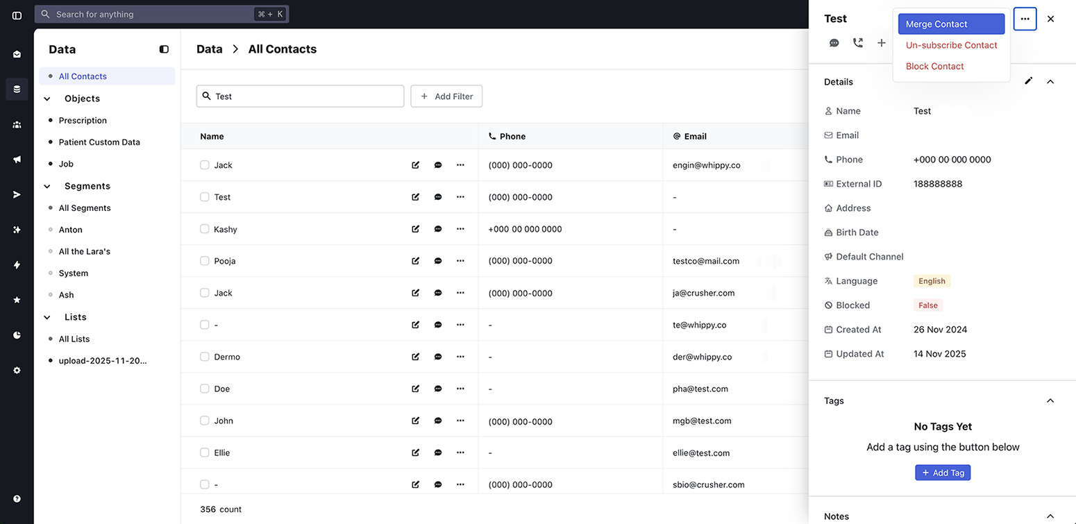 Contact Merge Feature