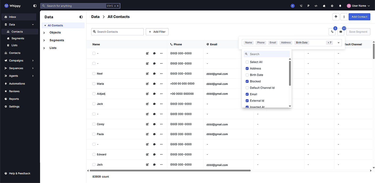 Customize Table Views with Column Visibility Controls