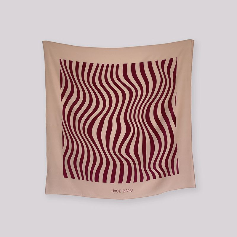 Ayma Silk Scarf - Pink & Burgundy