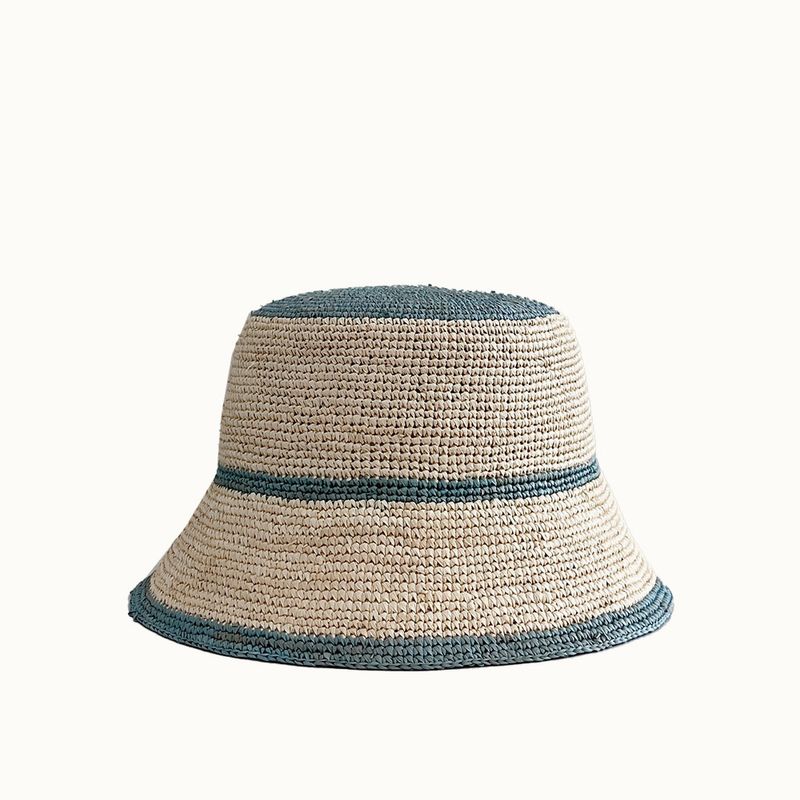 Lila Bucket Hat - Pale Blue & Sand