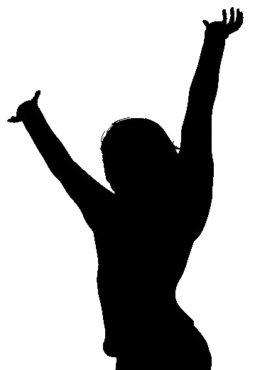 Excited woman with the hands in the air