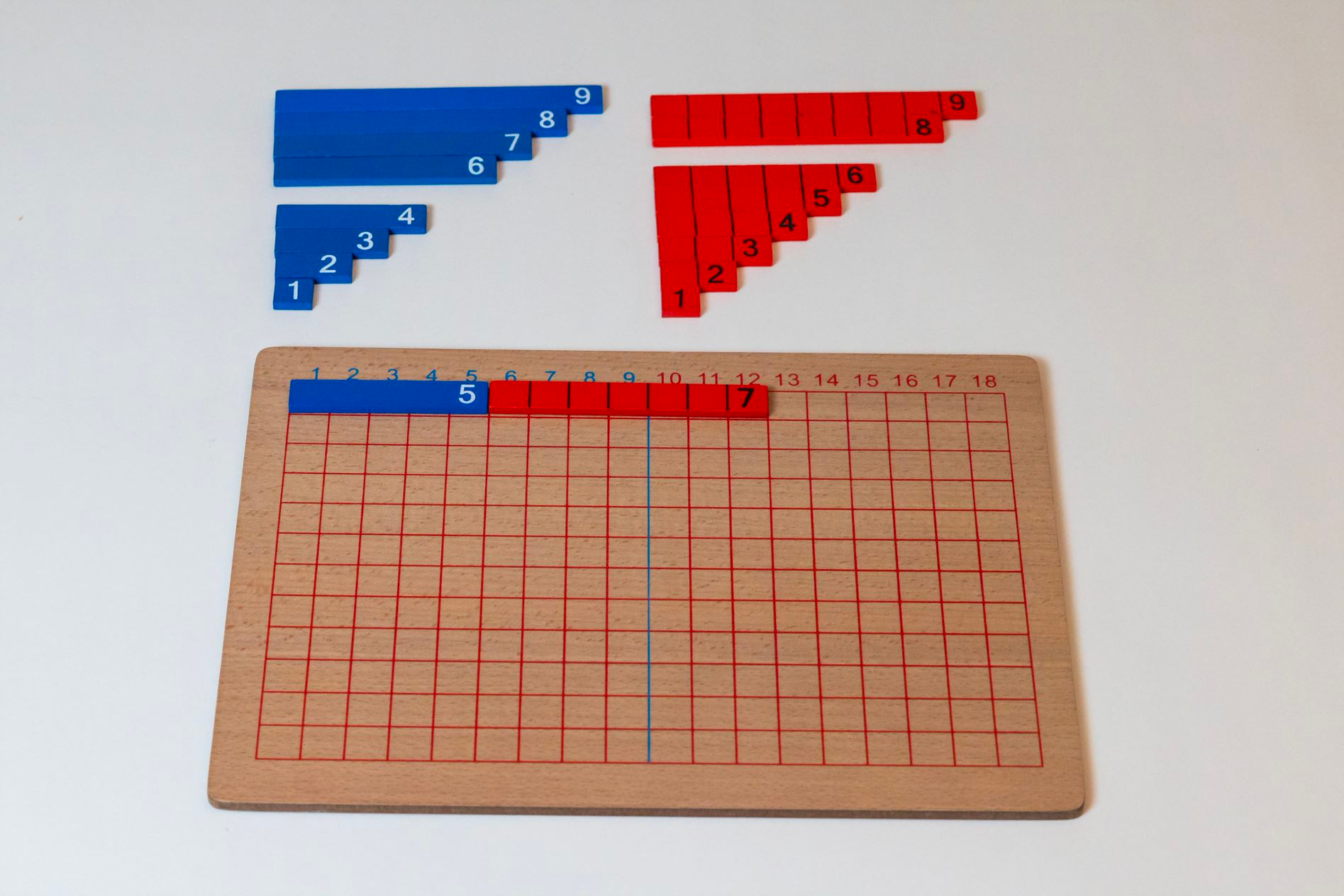 Wooden Addition & Subtraction Board Montessori Math Educational Material 
