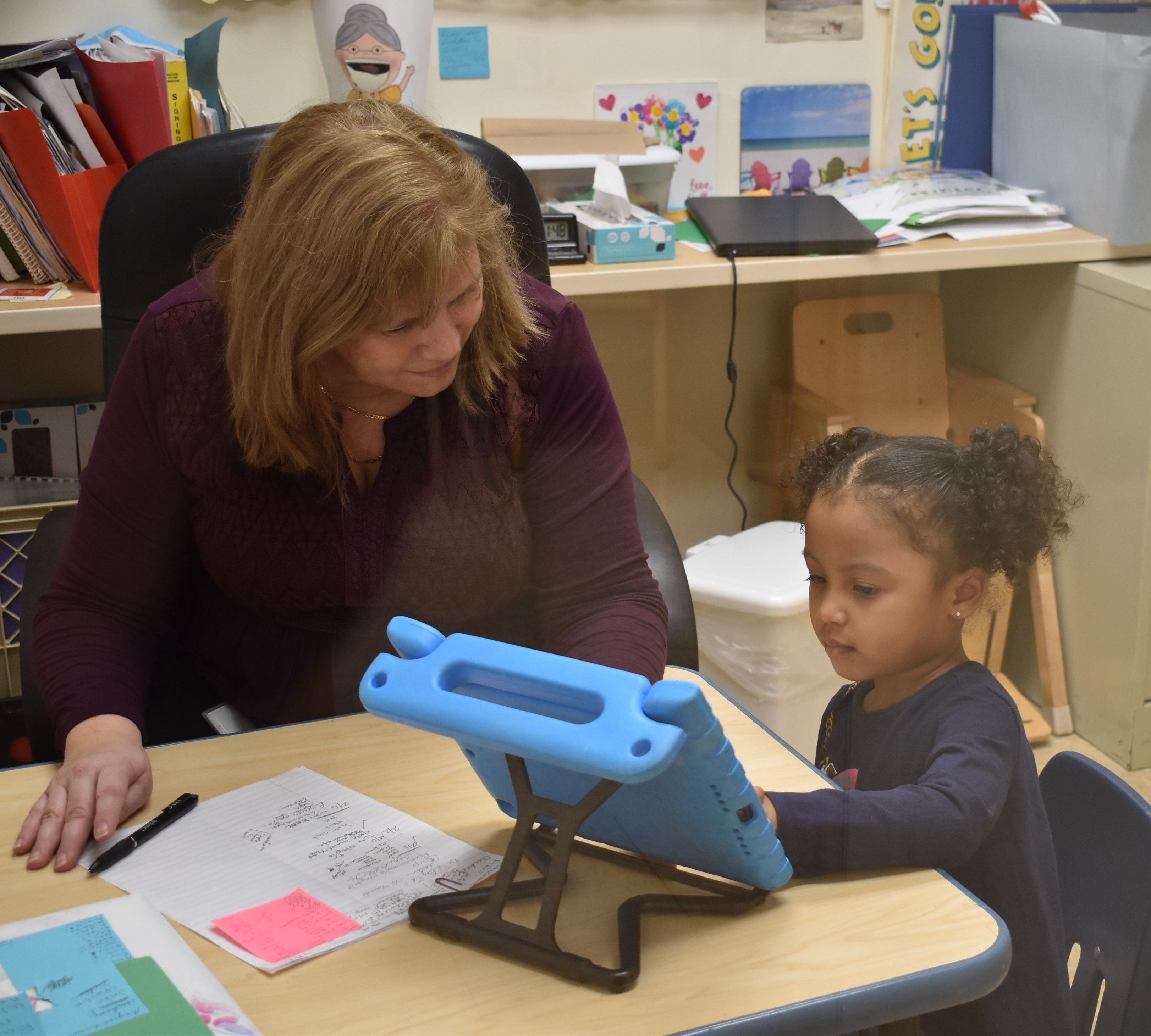 child attending speech therapy