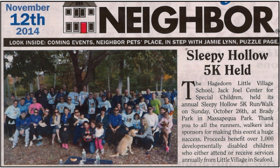 South Bay Neighbor Newspaper clipping, “Sleepy Hollow 5k Held”