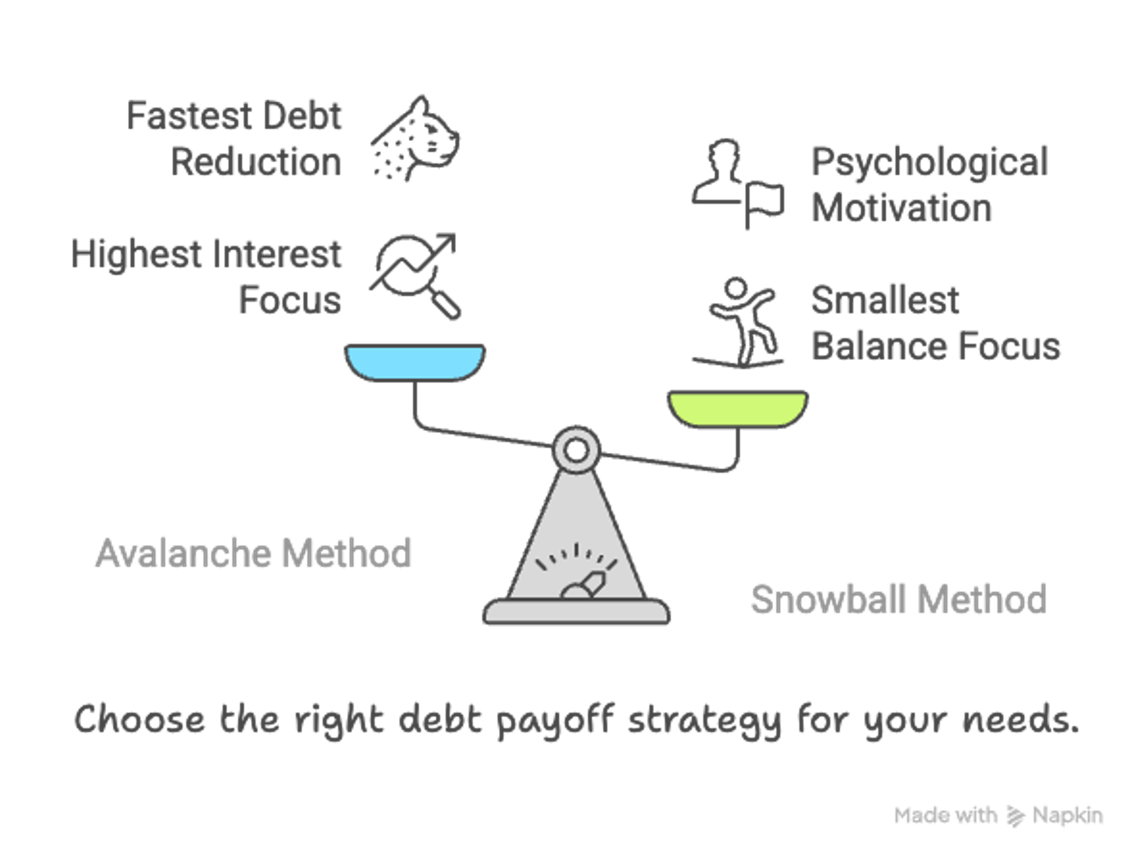 A graphic showing popular credit card payment strategies.