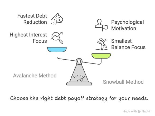 A graphic showing popular credit card payment strategies.