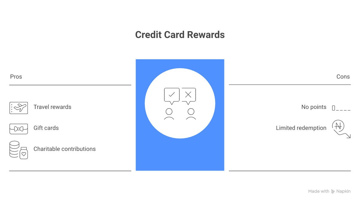Comparison of Navy Federal and USAA credit card rewards redemption options
