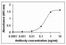 Peptide as test antigen. Affi-pure IgY as primary antibody and Goat anti-IgY-HRP as 2nd antibody. Fixed amount of antigen (5 ug/mL) and serial dilutions of IgY.