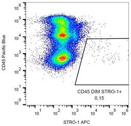 Flow cytometric analysis of human peripheral blood cells using STRO-1 antibody (APC)