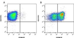 Figure A. Cells stained with Mouse anti Human CD31 and Mouse anti Human CD106