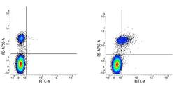 Figure A. Mouse anti Human CD19. Figure B. Mouse anti Human CD19 and Mouse anti Human CD74.