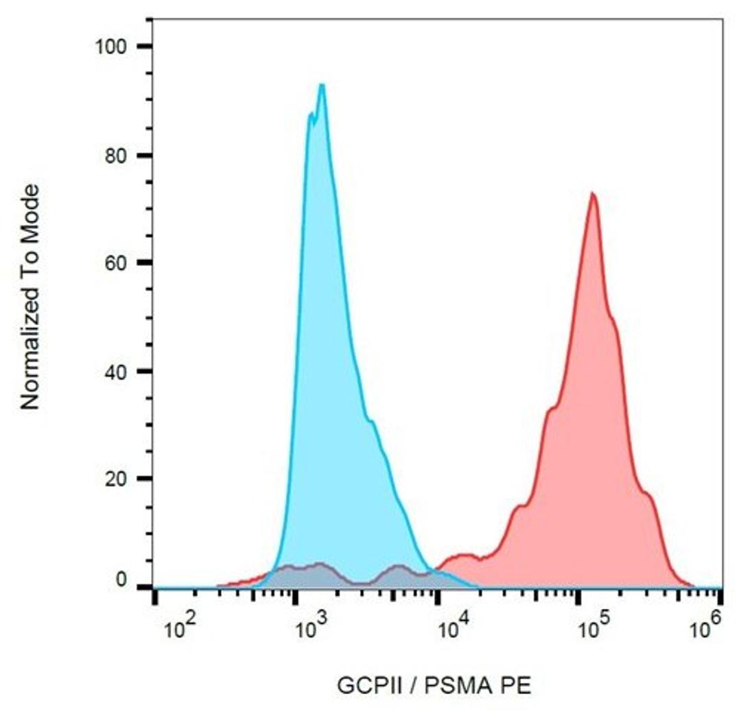 Flow cytometric analysis of GCPII / PSMA using GCPII antibody (PE)