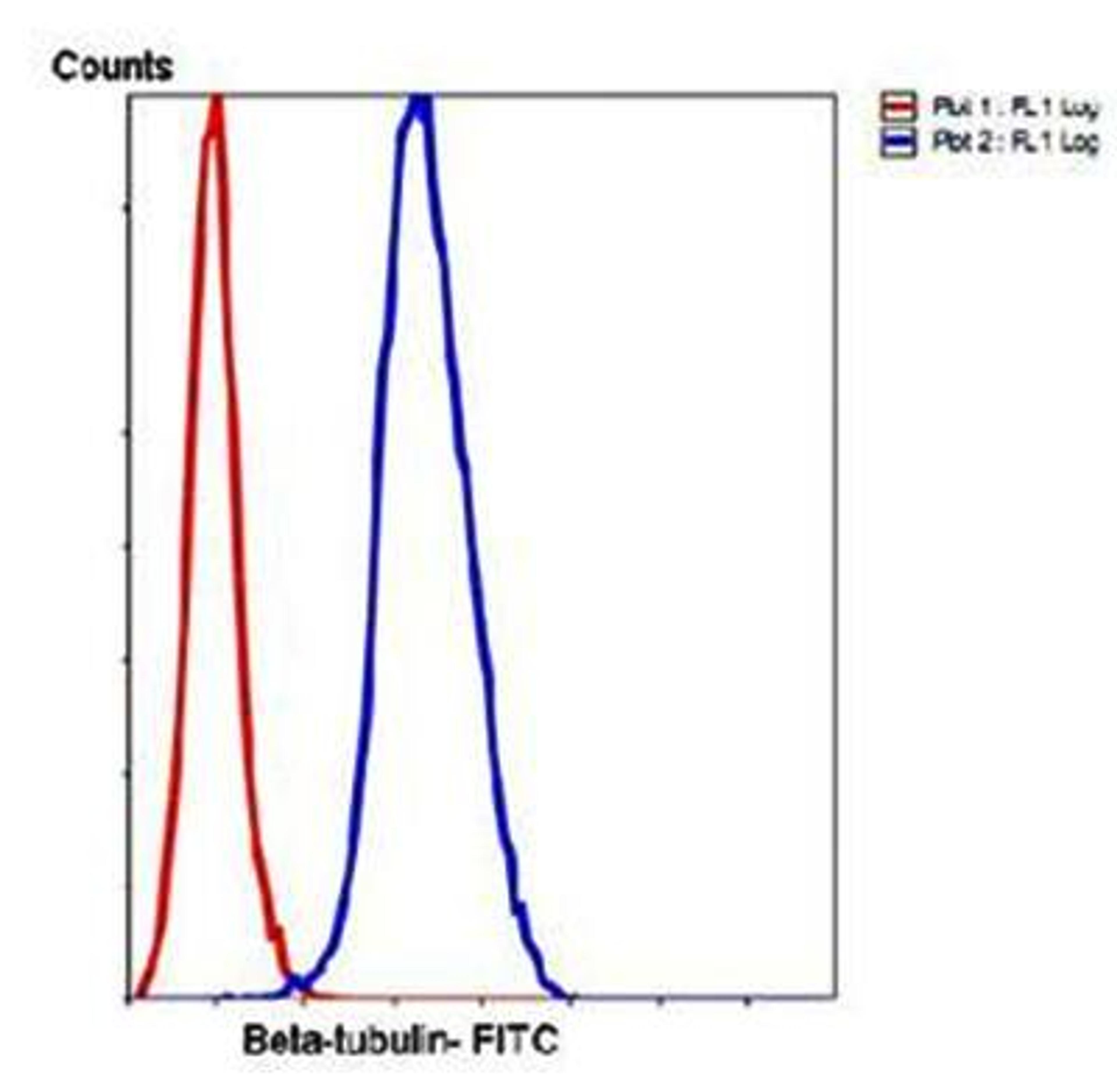 Flow cytometric analysis of HeLa cells using Beta tubulin antibody