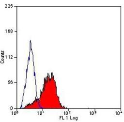 Flow Cytometry: CD81 Antibody (1D6) [NB100-65805] - Analysis using the FITC conjugate of NB100-65805. Staining of human peripheral blood lymphocytes.