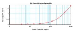 To detect hPersephin by sandwich ELISA (using 100 ul/well antibody solution) a concentration of 0.25 – 1.0 ug/ml of this antibody is required. This biotinylated polyclonal antibody, in conjunction with ProSci’s Polyclonal Anti-Human Persephin (38-119) as 