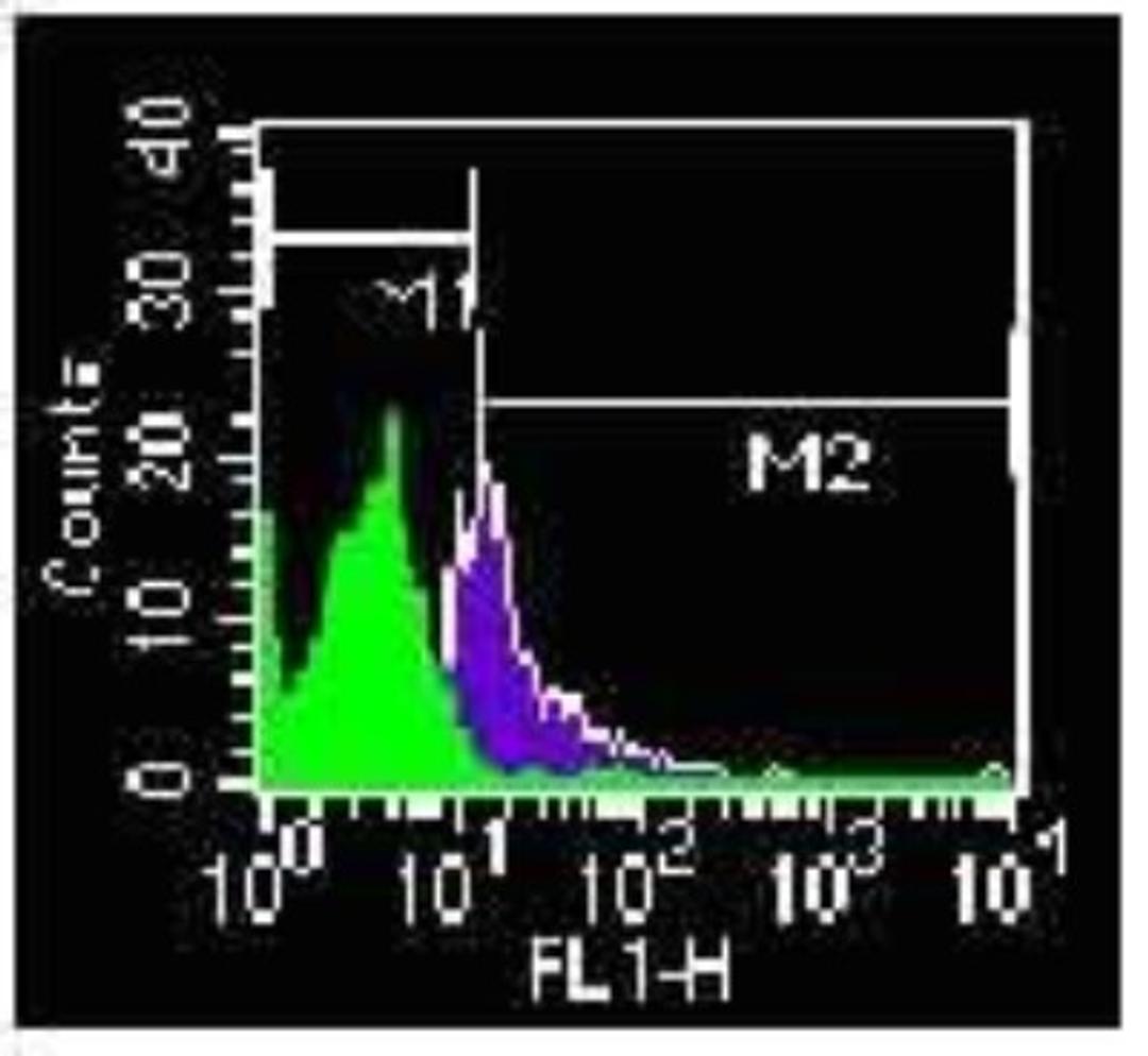 Flow Cytometry: TLR4 Antibody (HTA125) [NB100-56723] - Analysis of TLR4 using NB100-56723 on PBMCs at 2ug/ 1X10^6 cells. M1 gate are unstained PBMC.