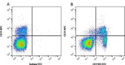 Figure A. mouse anti porcine CD31. Figure B. mouse anti porcine CD31 and mouse anti porcine CD11R3