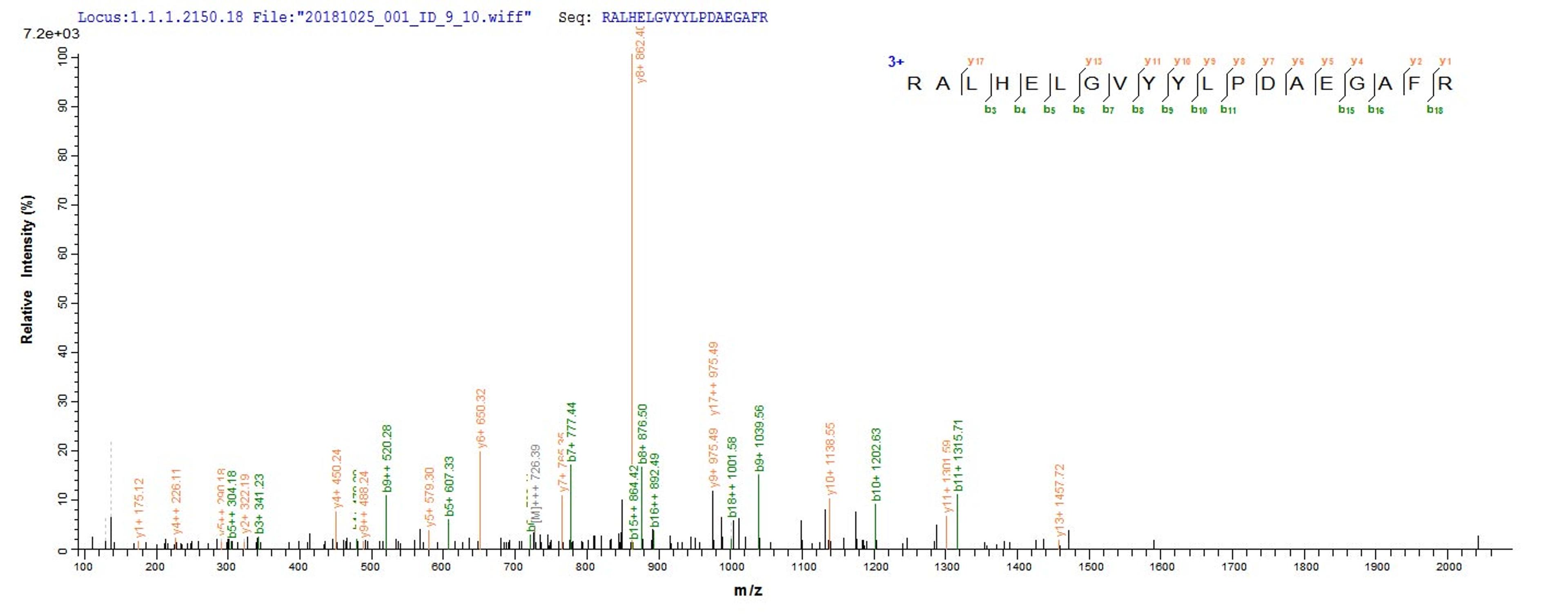 Based on the SEQUEST from database of E.coli host and target protein, the LC-MS/MS Analysis result of CSB-EP677939HU1 could indicate that this peptide derived from E.coli-expressed Homo sapiens (Human) ERFE.