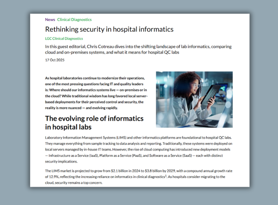 LGC Blog: Rethinking security in hospital informatics