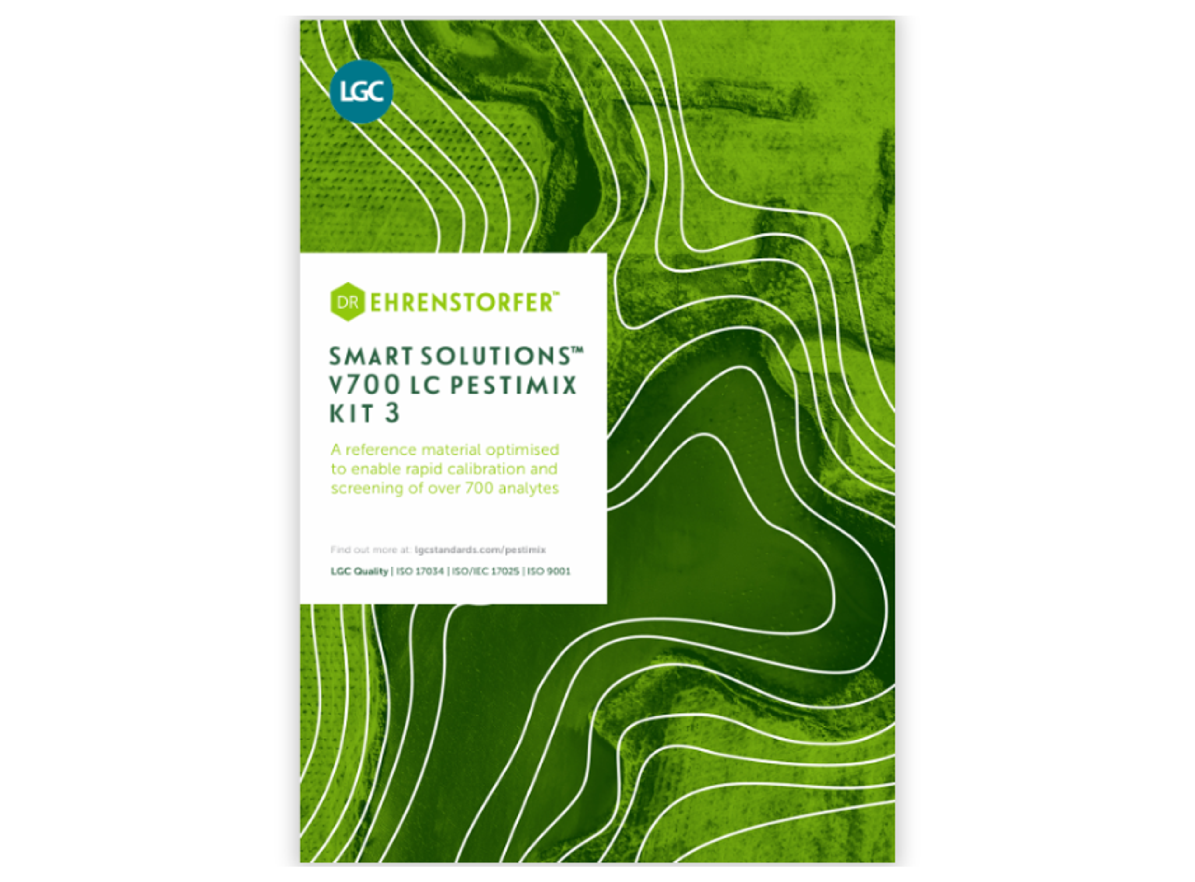 Reference material kit containing 10 LC pesticide calibration mixtures for screening and validation of 724 analytes by LC/MS