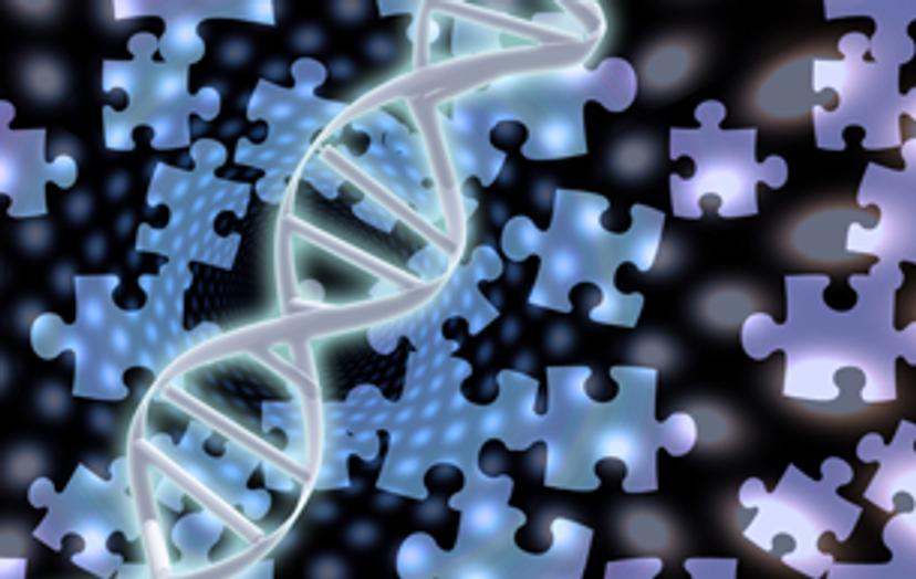 Image of DNA and puzzle pieces