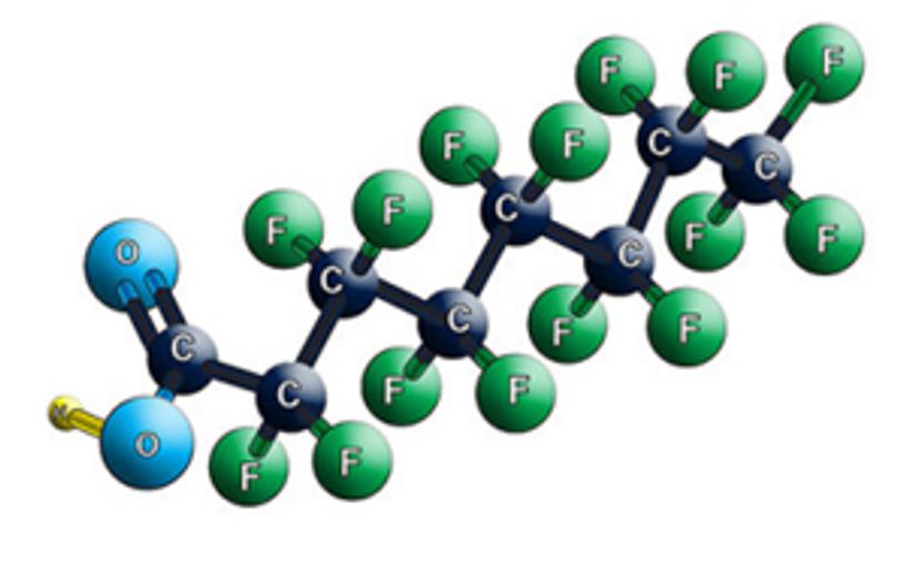 Chemical diagram of a PFAS